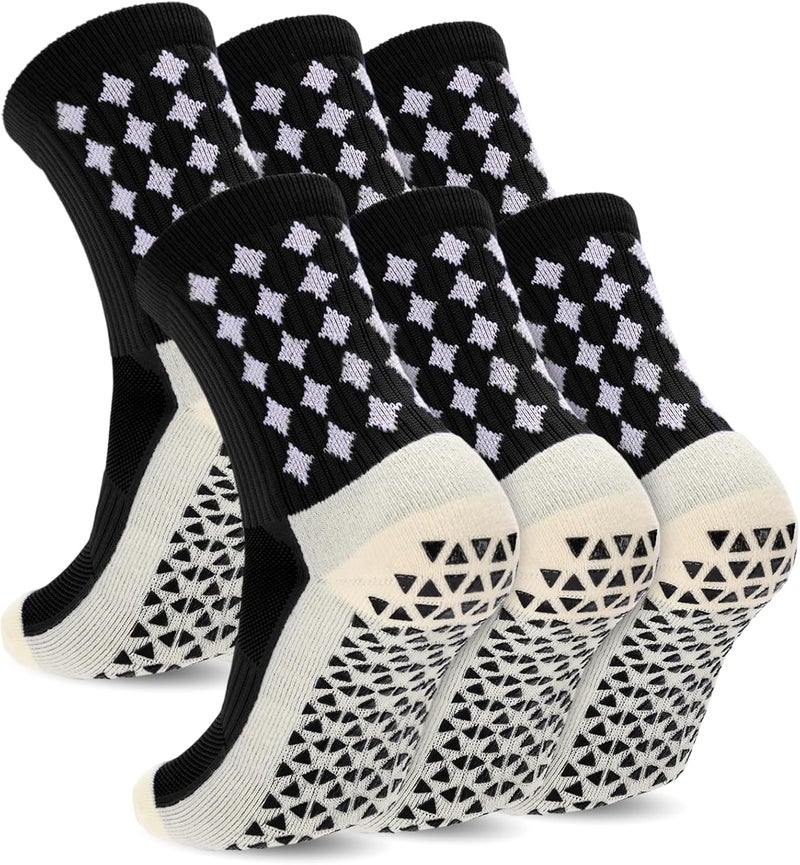 Regilt 3/6 Pairs Grip Soccer Socks Men Women Non-slip Sports Socks for Basketball Football Athletic - Image 1